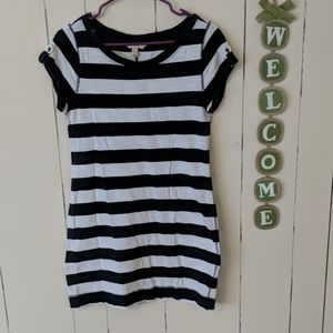 Navy and white striped banana Republic shirtdress
